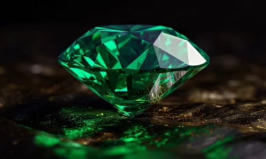 emerald gemstone, deep green